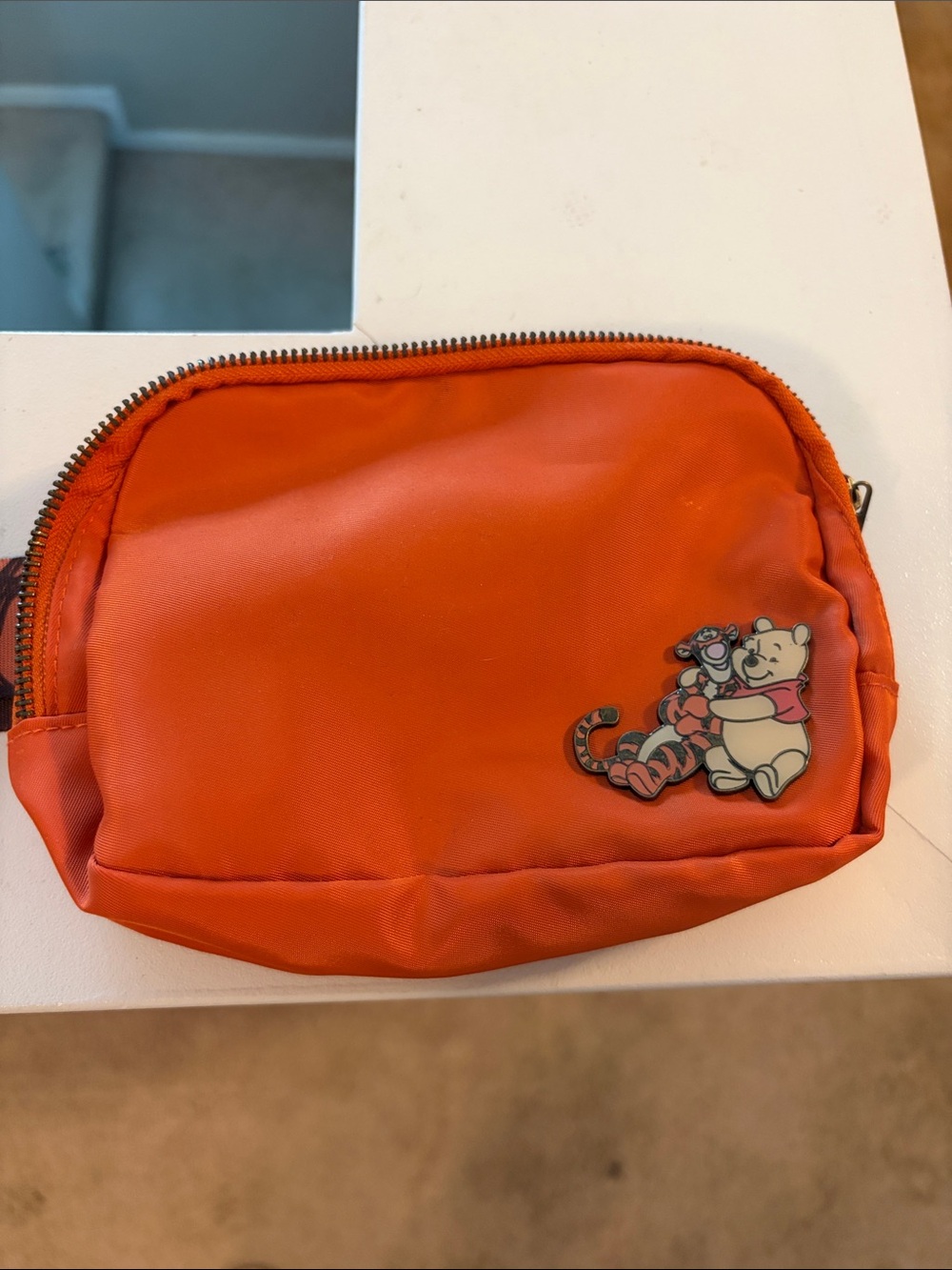 Orange Winnie the Pooh & Tigger Zip crossbody Pouch